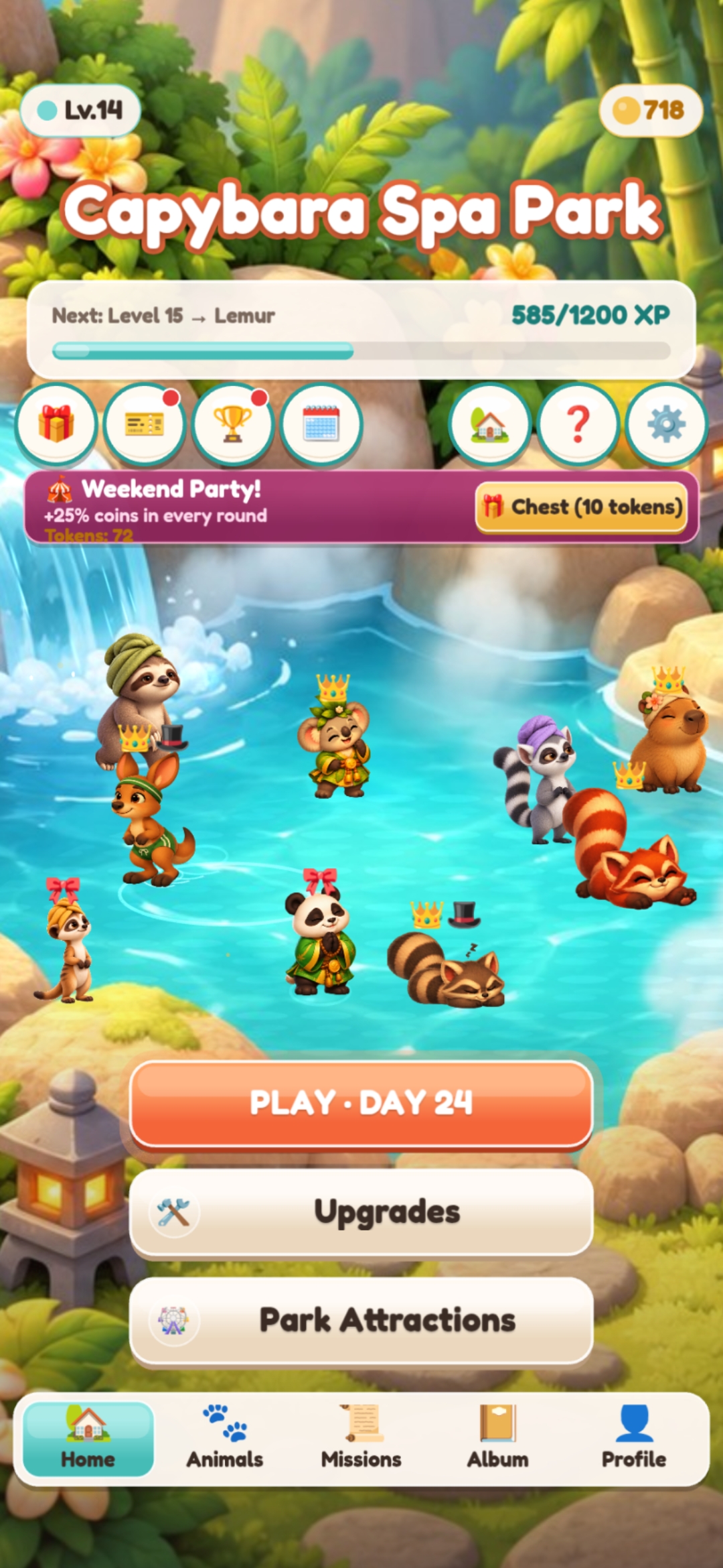 Another view of spa park gameplay